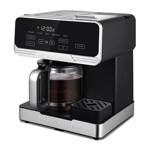 Complete Cuisine 2-in-1 Programmable Coffee Maker, 12-Cup Pot & Single-Serve Pod