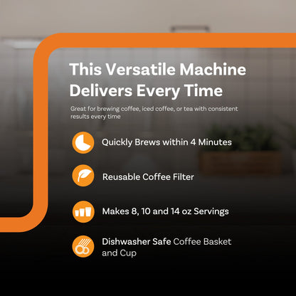 Complete Cuisine Single Coffee Maker Brewer, Stainless Steel Travel Cup, Black