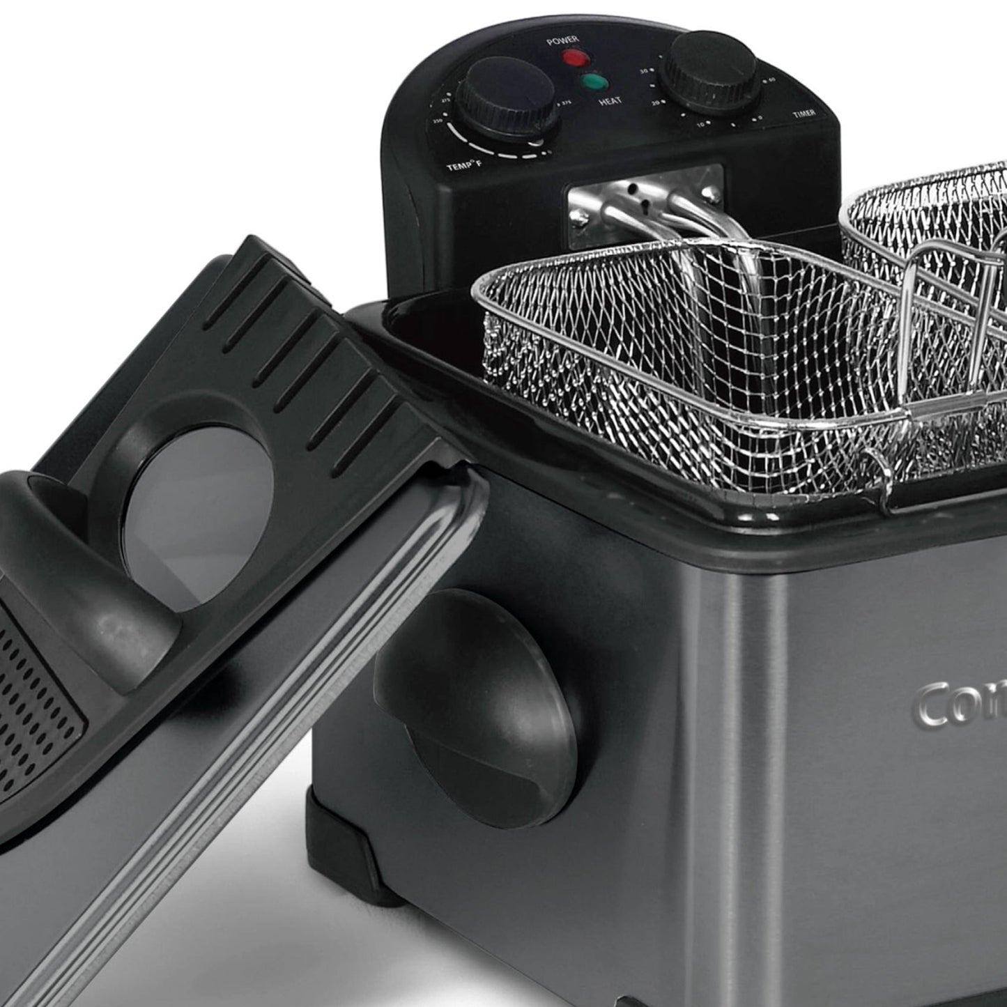 Complete Cuisine 4 Liter Electric Deep Fryer with 3 Fryer Baskets, Lid & Filter