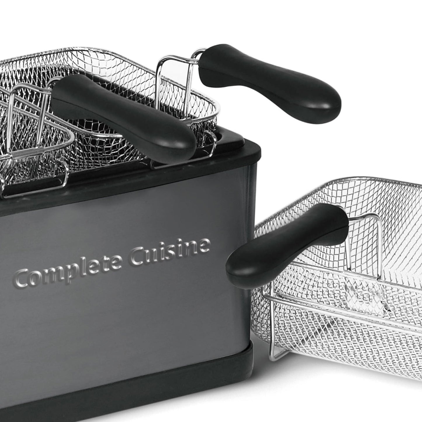 Complete Cuisine 4 Liter Electric Deep Fryer with 3 Fryer Baskets, Lid & Filter