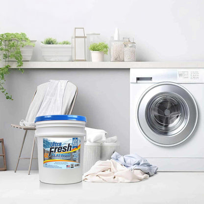 Ultra Fresh 6X Platinum Laundry Detergent, Fragrance Free + Dye Free, 5 Gallon