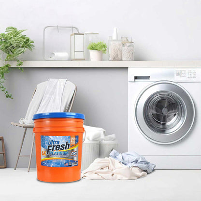 Ultra Fresh 6X Platinum Laundry Detergent, Up to 640 Loads, Bleach Alt, 5 Gallon