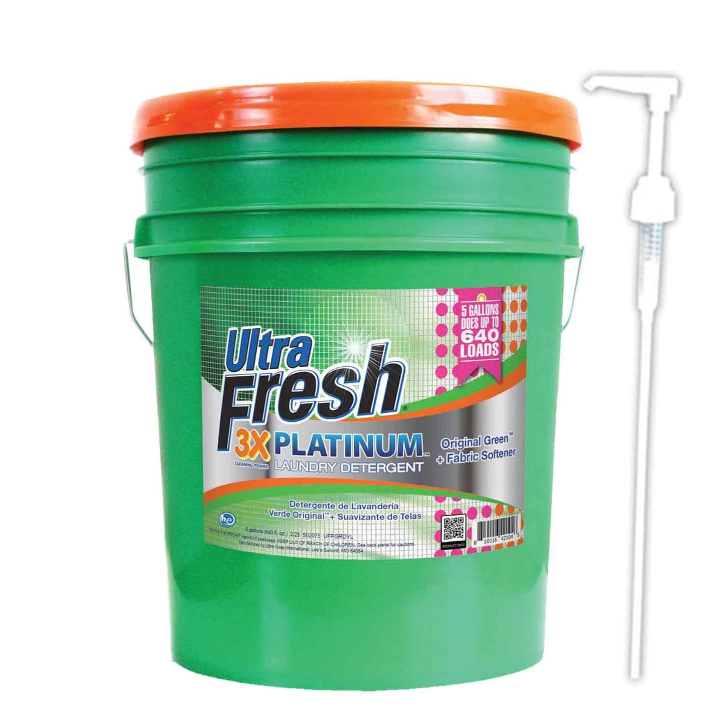 Ultra Fresh 3X Platinum Liquid Laundry Detergent with Fabric Softener, Green