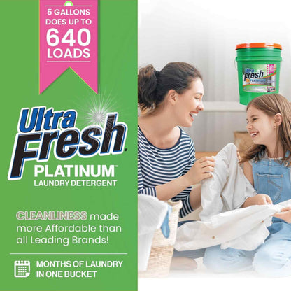 Ultra Fresh 3X Platinum Liquid Laundry Detergent with Fabric Softener, Green
