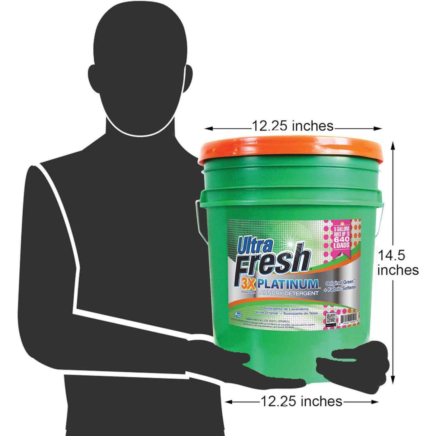 Ultra Fresh 3X Platinum Liquid Laundry Detergent with Fabric Softener, Green