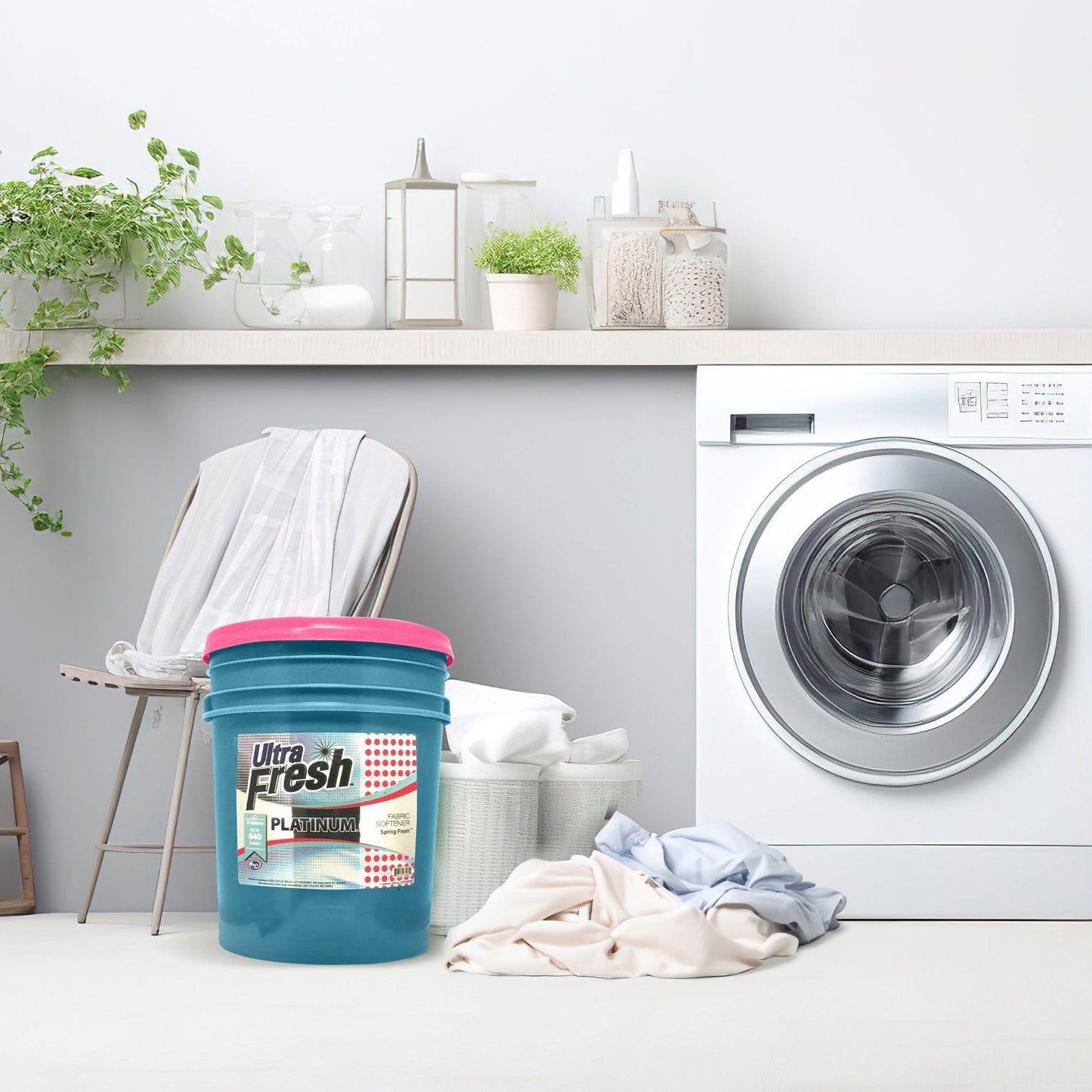 Ultra Fresh Platinum Fragrance & Dye Free Fabric Softener Up to 640 Loads, 5 Gal