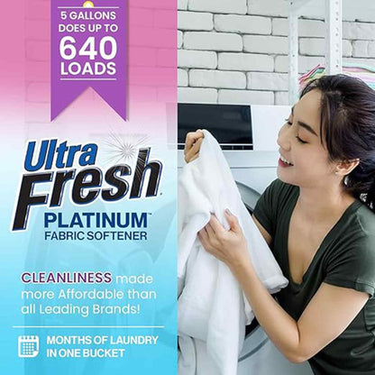 Ultra Fresh Platinum Laundry Fabric Softener up to 640 Loads, Lavender, 5 Gallon