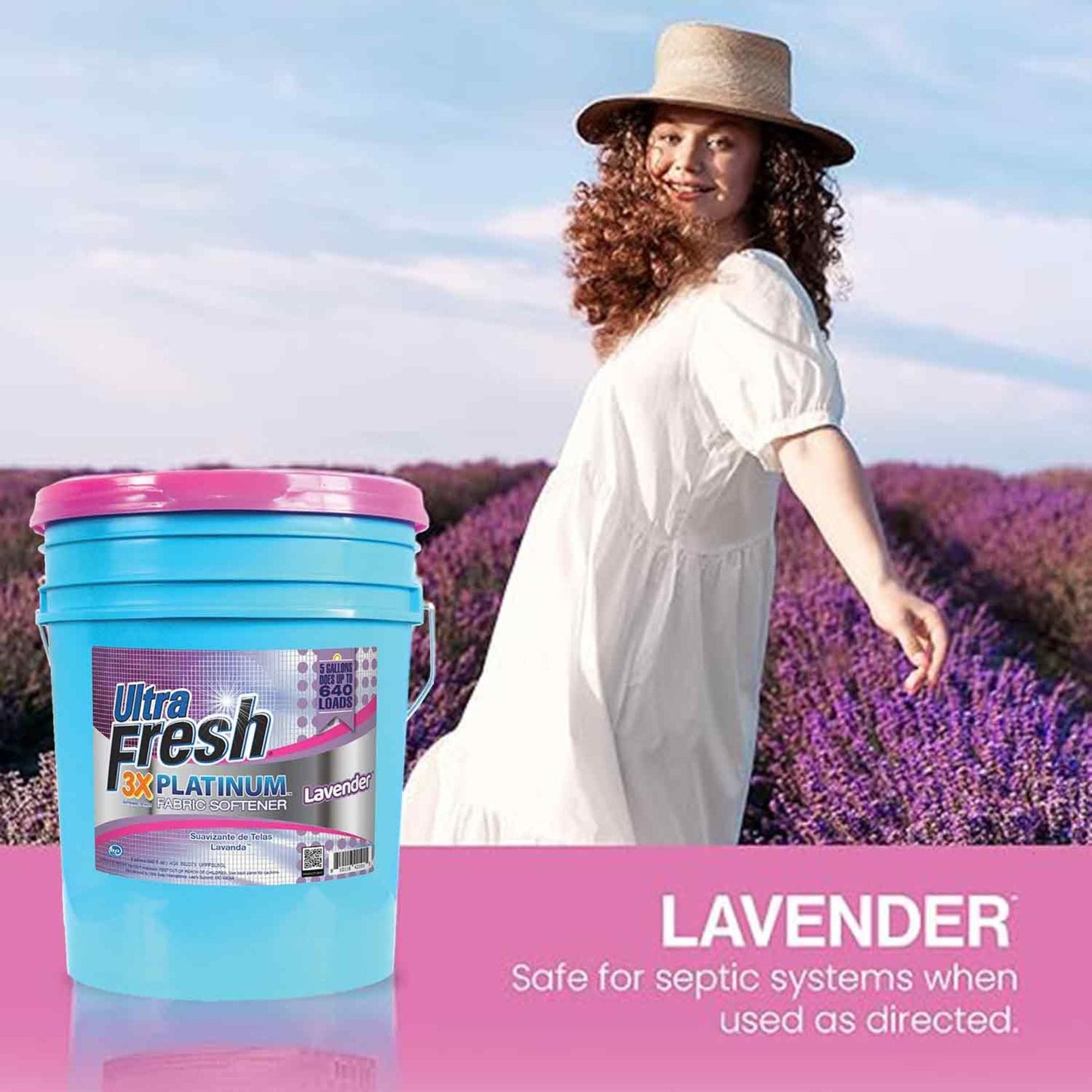 Ultra Fresh Platinum Laundry Fabric Softener up to 640 Loads, Lavender, 5 Gallon