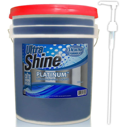 Ultra Shine™ 3X Platinum™ Dishwashing Liquid - Grease Remover, 5 Gallon, Blue