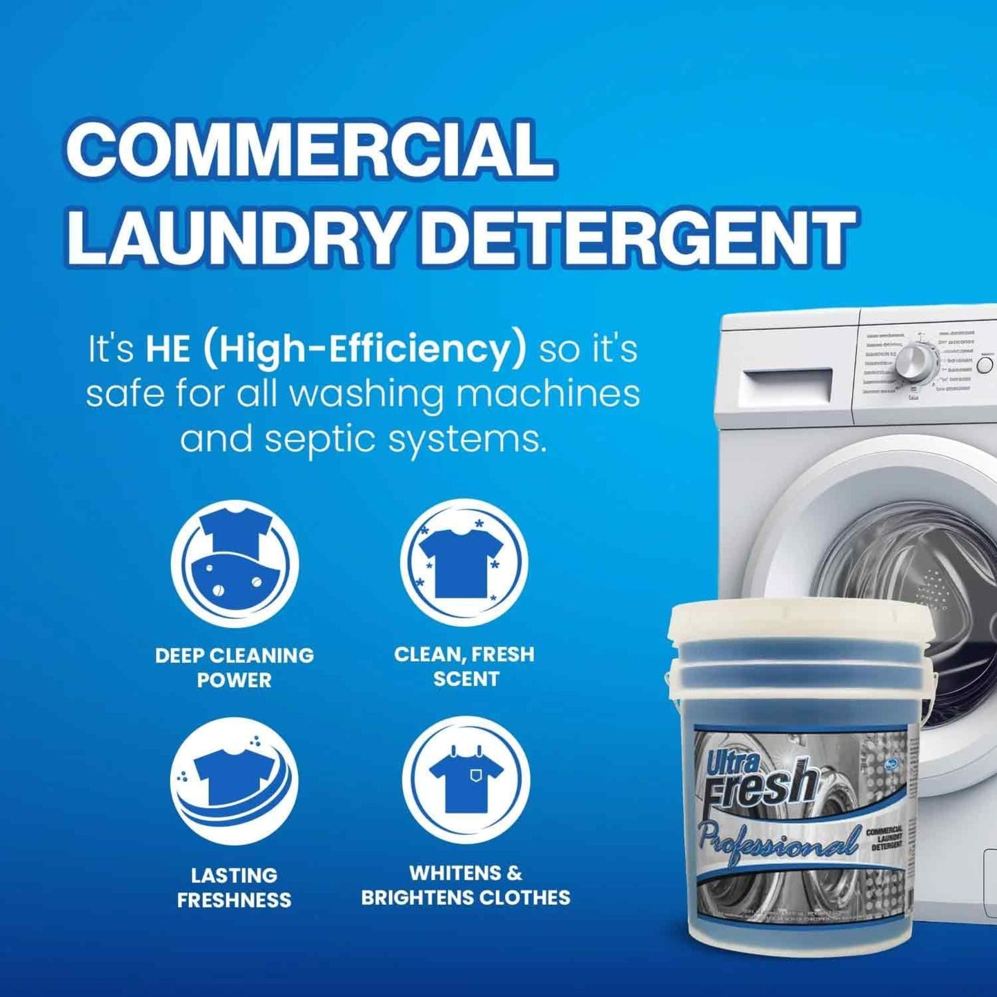Ultra Fresh® Professional™ Commercial Laundry Detergent with Pump, 5 Gallons