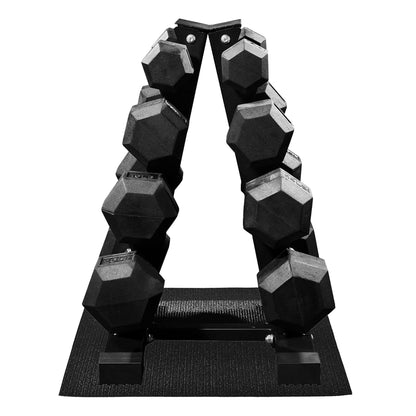 BalanceFrom Dumbbell Set with Stand, Rubber Encased Home Gym Hand Weights, 100lb