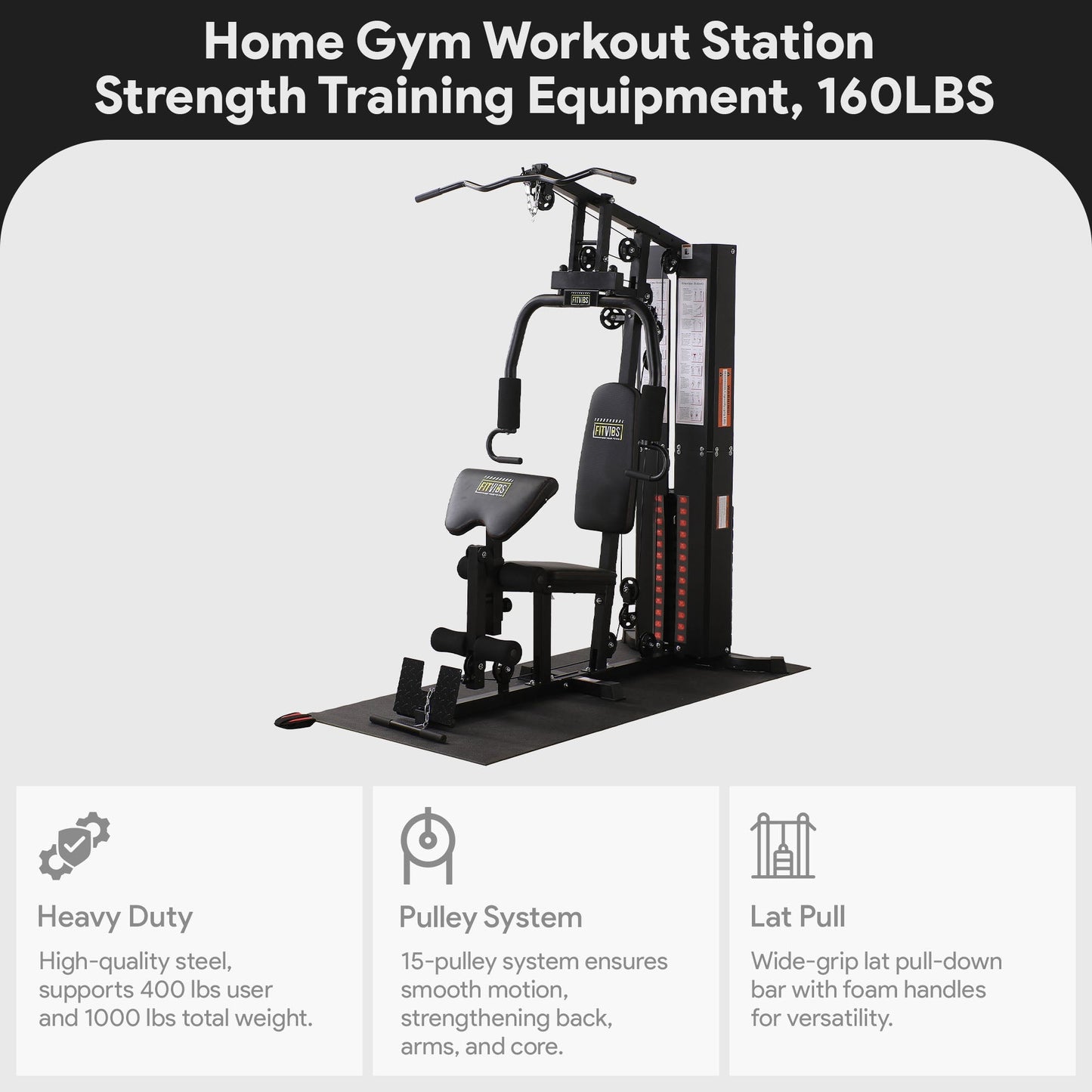 BalanceFrom Multifunctional Home Gym Workout Station Strength Training Equipment