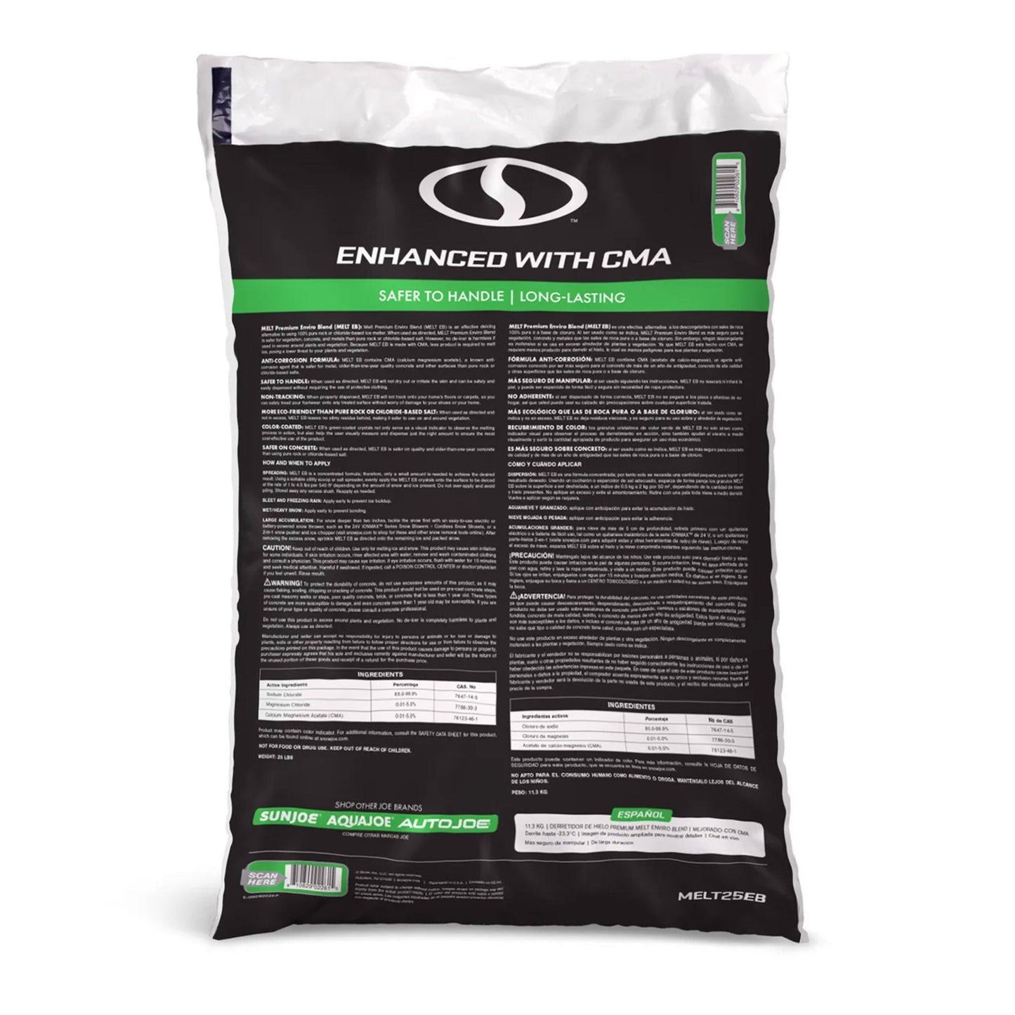 Snow Joe Melt Enviro Blend Ice/Snow Deicer, Pet-Friendly for Driveways, MELT25EB