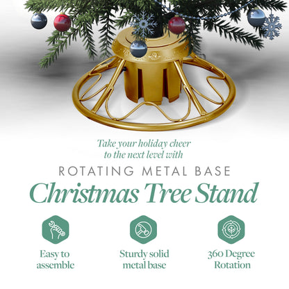 Home Heritage Rotating Tree Stand Base with Cascade Quick Set 5-Ft Pre-Lit Tree