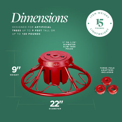 Home Heritage Rotating Tree Stand Base w/ Cascade 7 Ft Pre-Lit Holiday Tree
