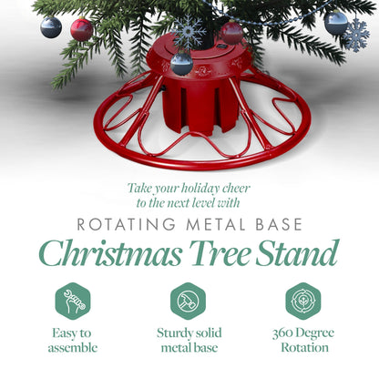 Home Heritage Rotating Tree Stand Base w/Stanley 7' Skinny Pencil Christmas Tree
