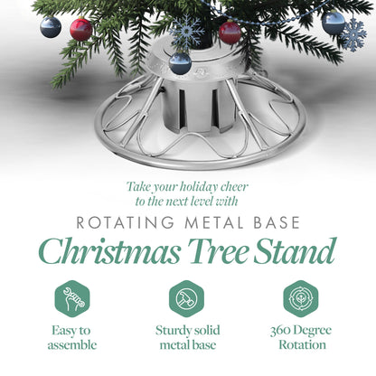 Home Heritage Rotating Tree Stand Base with Cascade Quick Set 5-Ft Pre-Lit Tree
