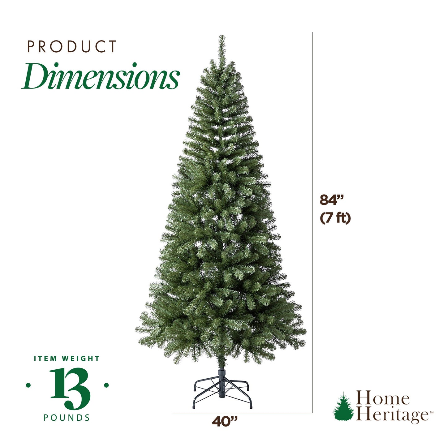 Home Heritage Rotating Tree Stand Base w/7' Brighampton Spruce Christmas Tree