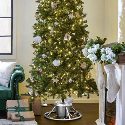 Home Heritage Rotating Tree Stand Base w/7' Brighampton Spruce Christmas Tree