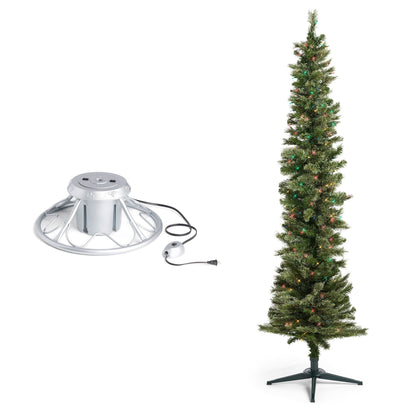 Home Heritage Rotating Tree Stand Base w/Stanley 7' Artificial Christmas Tree