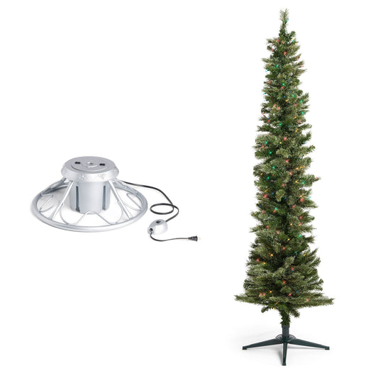 Home Heritage Rotating Tree Stand Base w/Stanley 7' Artificial Christmas Tree