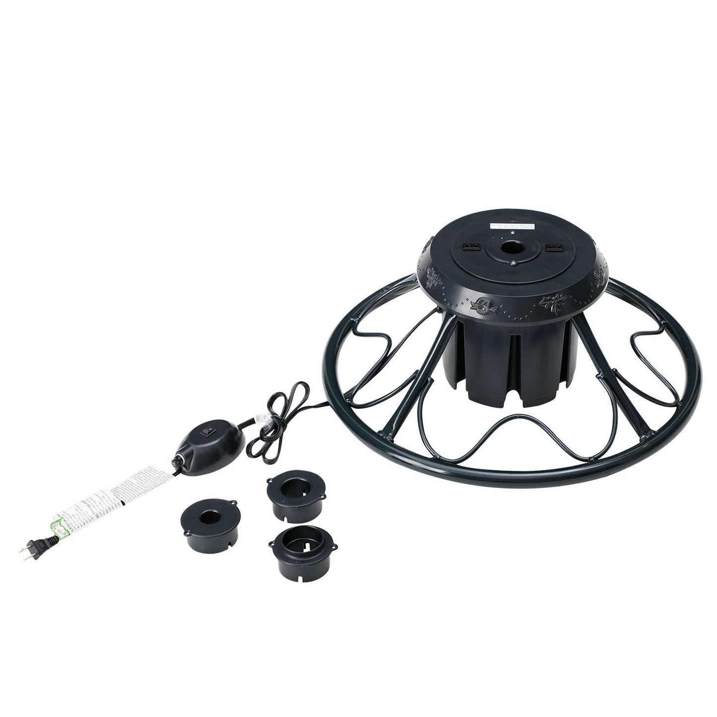 Home Heritage Rotating Tree Stand Base with Cascade Quick Set 5-Ft Pre-Lit Tree