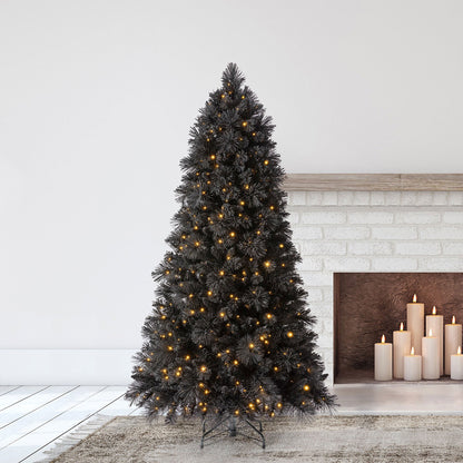 Home Heritage Rotating Tree Stand Base w/ Snowdrift 6.5 Ft Pre-Lit Holiday Tree