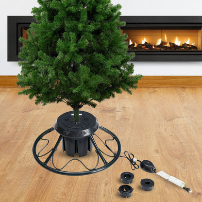 Home Heritage Rotating Tree Stand Base w/Stanley 7' Skinny Pencil Christmas Tree