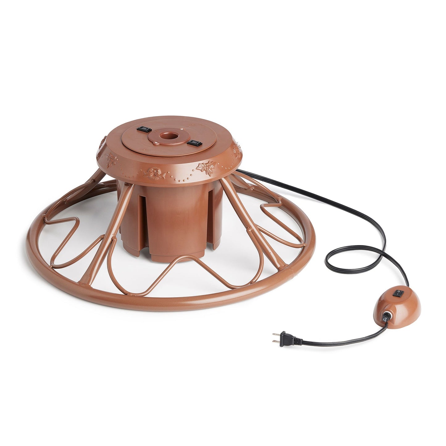 Home Heritage Rotating Tree Stand Base with Cascade Quick Set 5-Ft Pre-Lit Tree