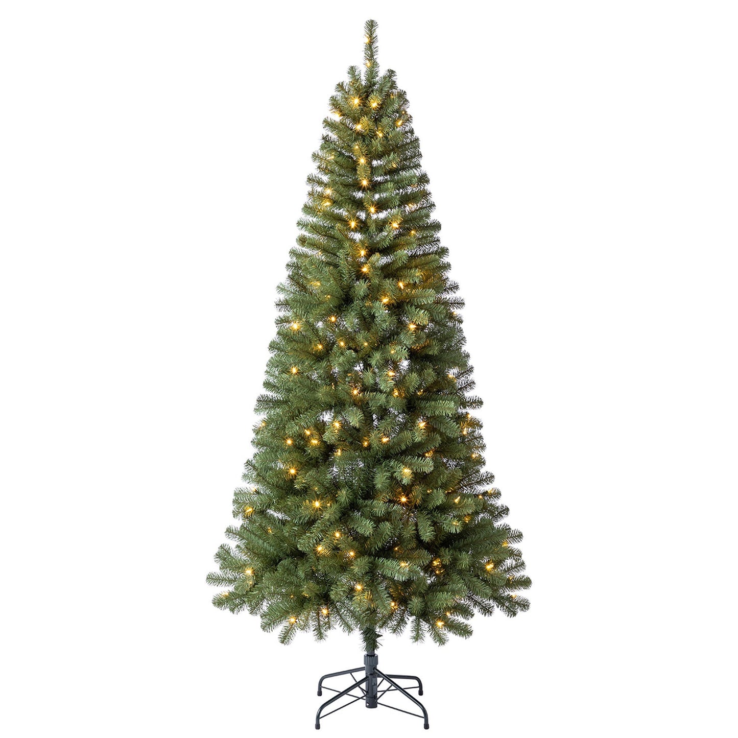 Home Heritage Rotating Tree Stand Base w/Brighampton Spruce 7' Pre-Lit Xmas Tree