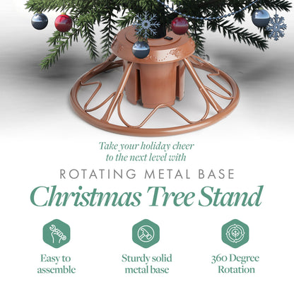 Home Heritage Rotating Tree Stand Base w/Stanley 7' Skinny Pencil Christmas Tree