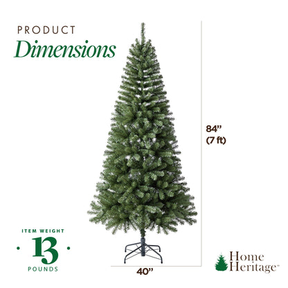 Home Heritage Rotating Tree Stand Base w/7' Brighampton Spruce Christmas Tree