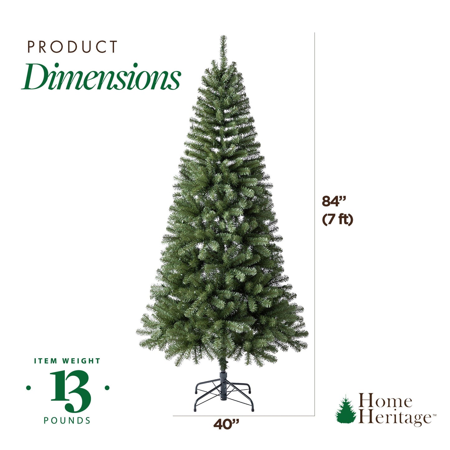 Home Heritage Rotating Tree Stand Base w/7' Brighampton Spruce Christmas Tree