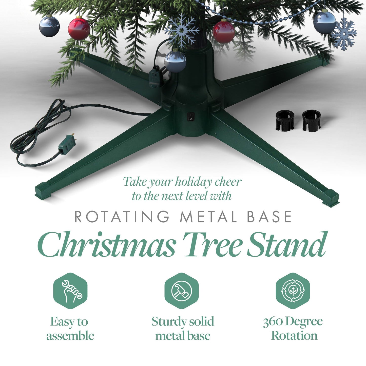 Home Heritage Cascade Quick Set 7 Ft Christmas Tree with Rotating Metal Stand