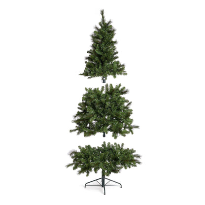 Home Heritage Cascade Quick Set 7 Ft Christmas Tree with Rotating Metal Stand