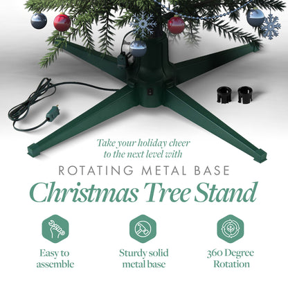 Home Heritage Stanley Pine Artificial Christmas Tree, 7' with Metal Base Stand