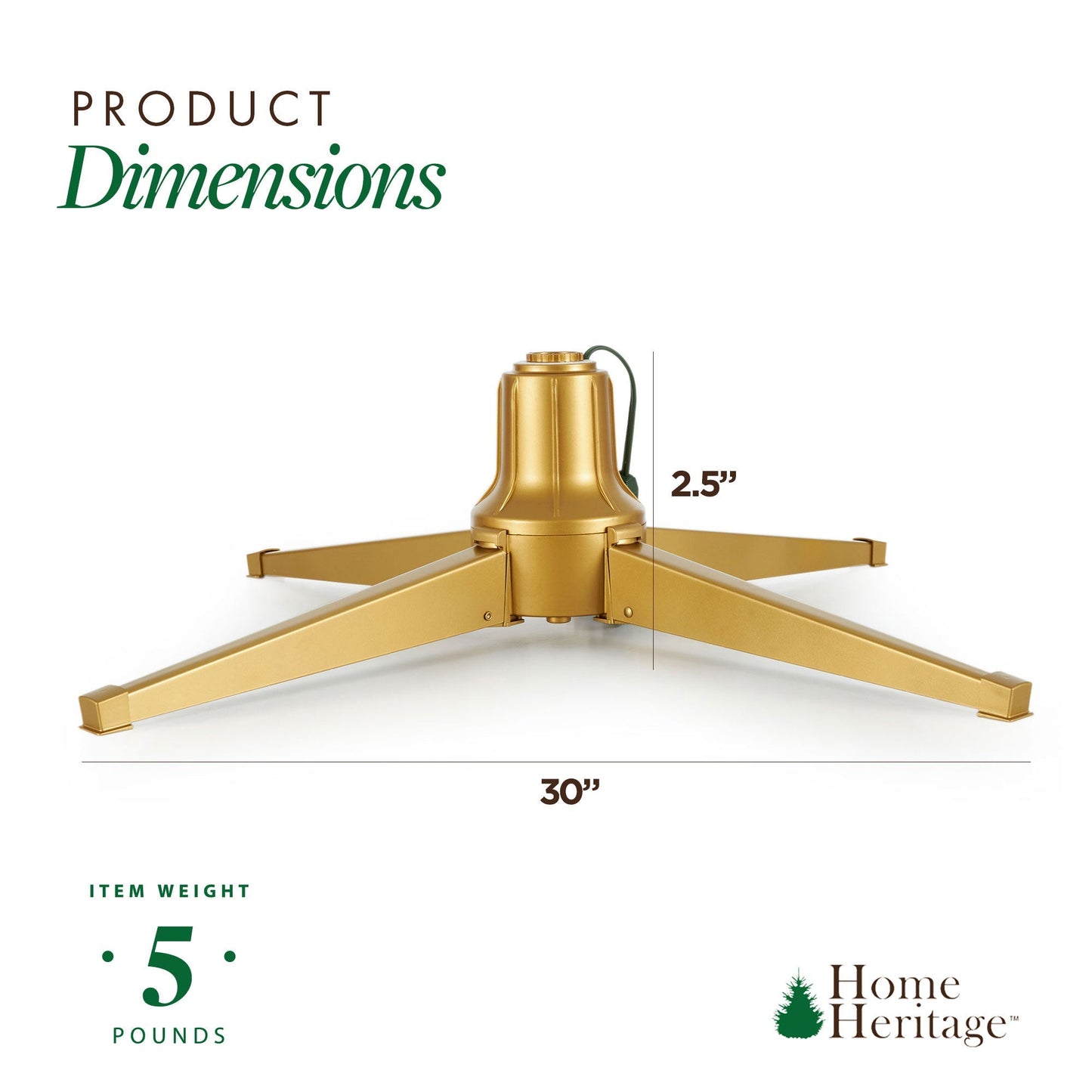 Home Heritage Rotating Tree Stand Base with Cascade Quick Set 5-Ft Pre-Lit Tree