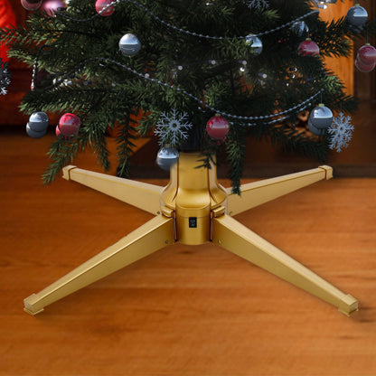 Home Heritage Rotating Tree Stand Base w/7' Brighampton Spruce Christmas Tree