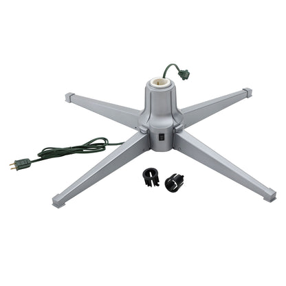 Home Heritage Rotating Tree Stand Base with Cascade Quick Set 7-Ft Pre-Lit Tree