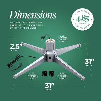 Home Heritage Rotating Tree Stand Base w/Snowdrift 6.5' Pine Christmas Tree