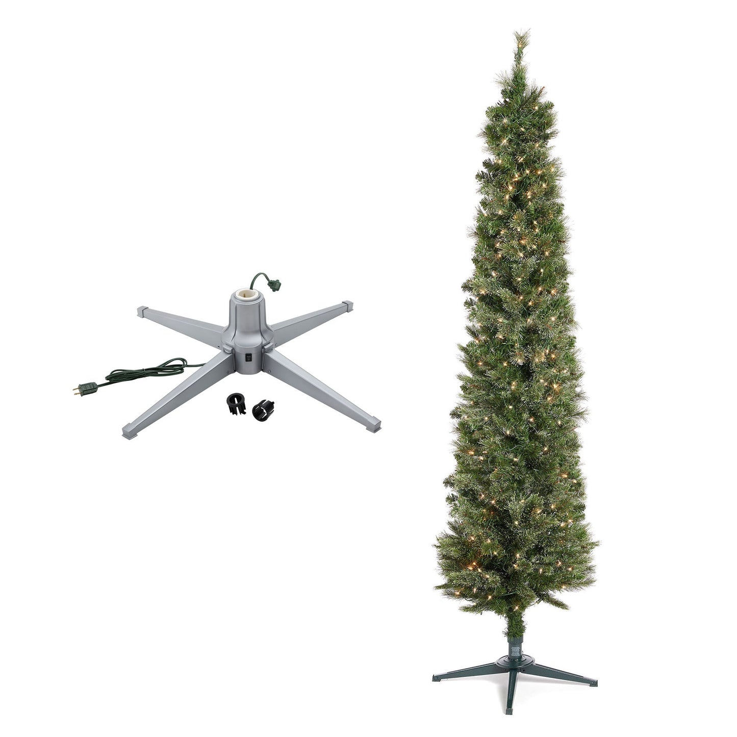 Home Heritage Stanley Pine Artificial Christmas Tree, 7' with Metal Base Stand