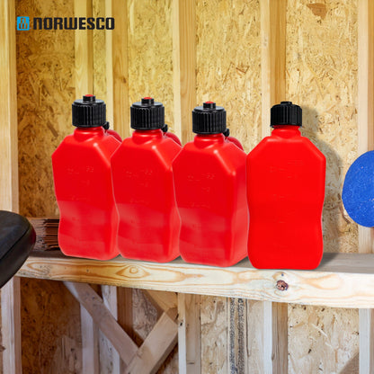 Bushman 4 Pack U-Jug Storage Jug, Portable Plastic Container, 5.5 Gal, Red - Find Fresh Goods