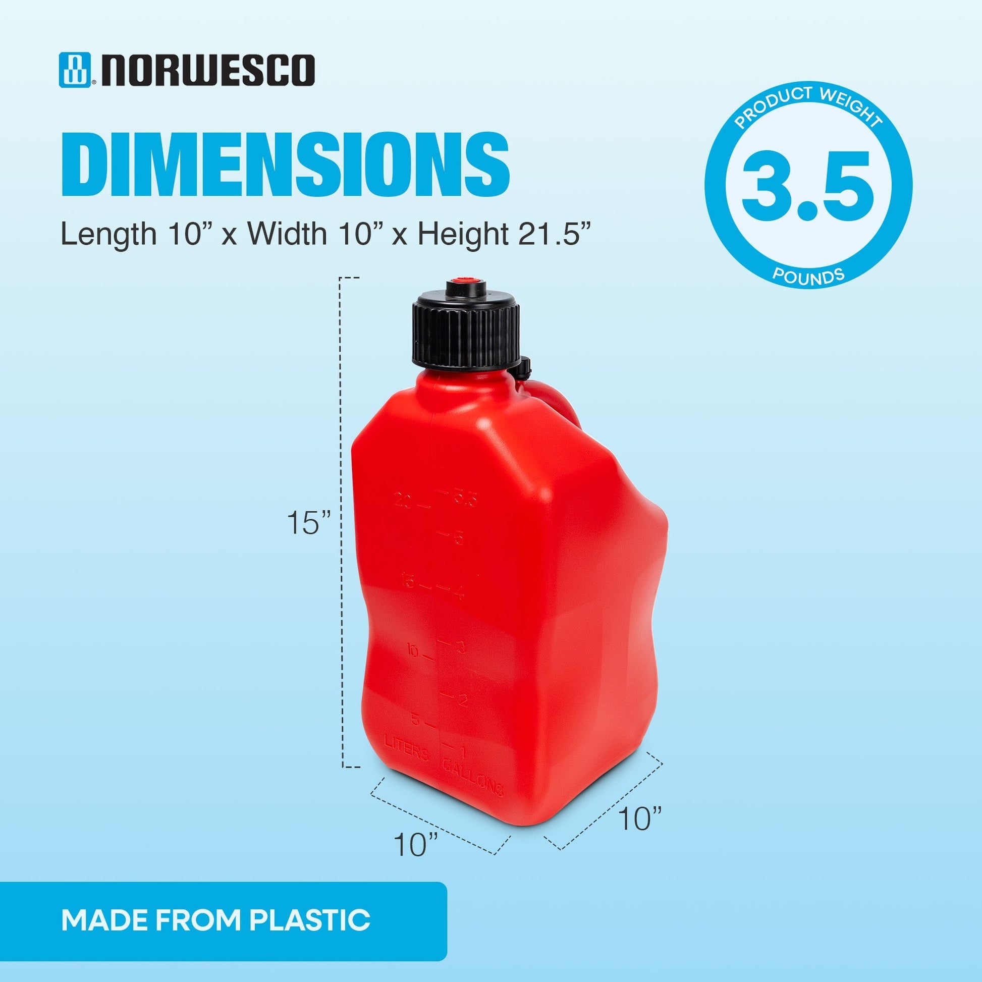 Bushman 4 Pack U-Jug Storage Jug, Portable Plastic Container, 5.5 Gal, Red - Find Fresh Goods