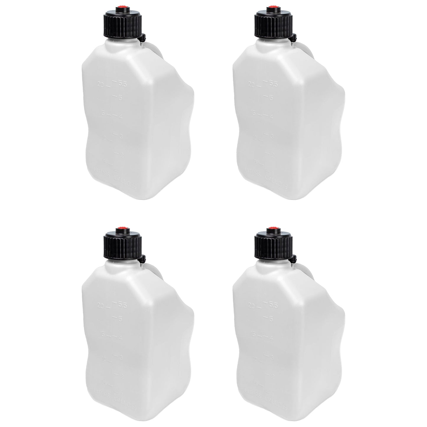 Bushman 4 Pack U-Jug Storage Jug, Portable Plastic Container, 5.5Gal, White - Find Fresh Goods