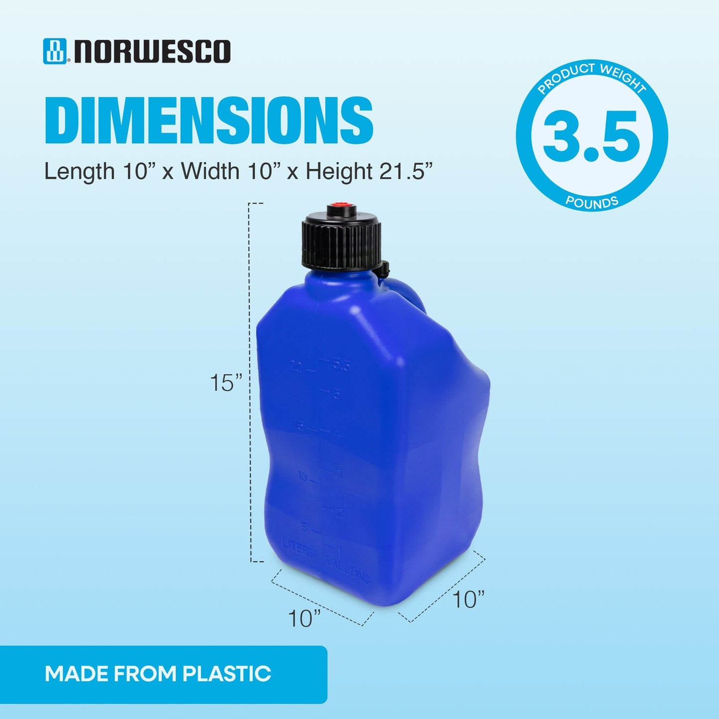 Bushman 4 Pack U-Jug Storage Jug, Portable Plastic Container, 5.5 Gal, Blue - Find Fresh Goods