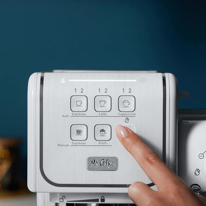 Mr. Coffee One-Touch CoffeeHouse Espresso & Latte Maker with Milk Frother, Grey