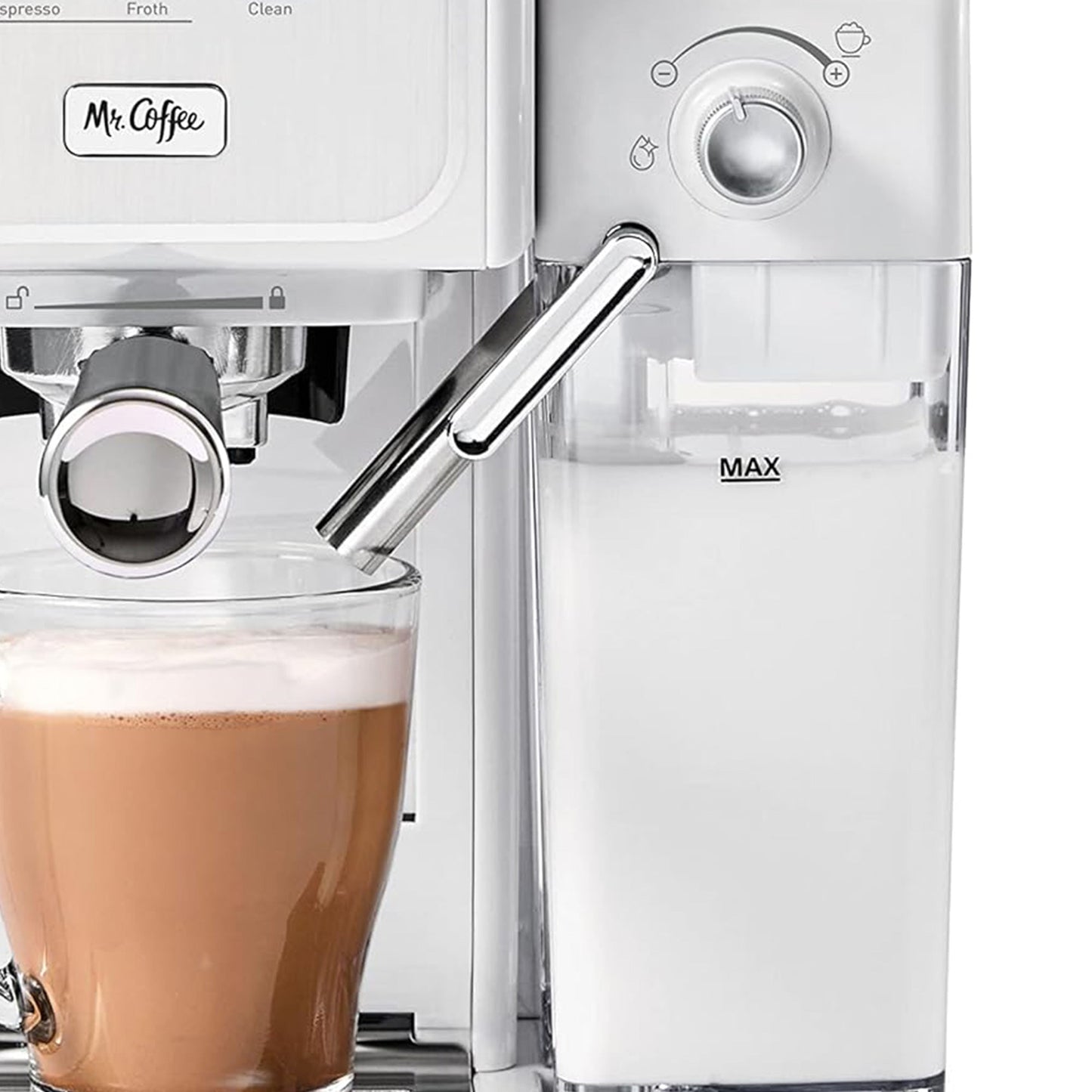 Mr. Coffee One-Touch CoffeeHouse Espresso & Latte Maker with Milk Frother, Grey