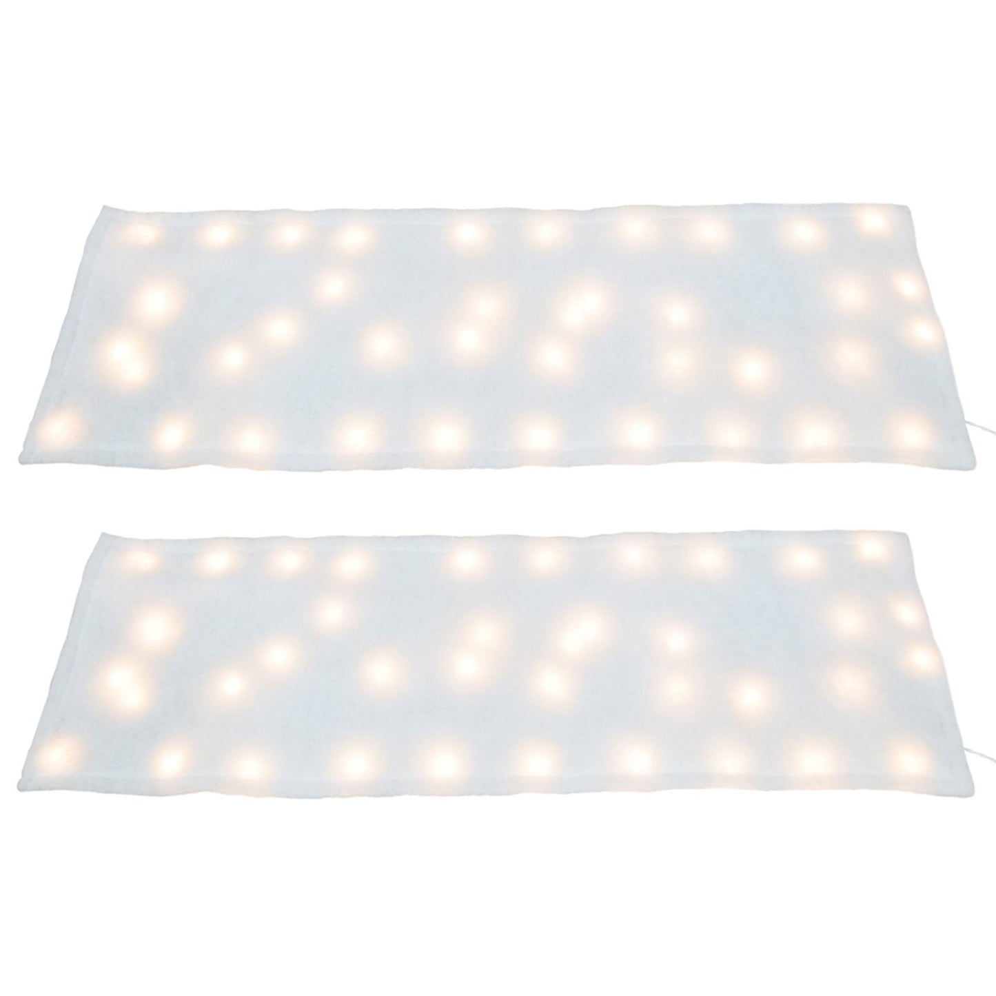 ProductWorks 2 Pack Pre-Lit Snow Cover Blanket Holiday Decoration, 60" x 15"