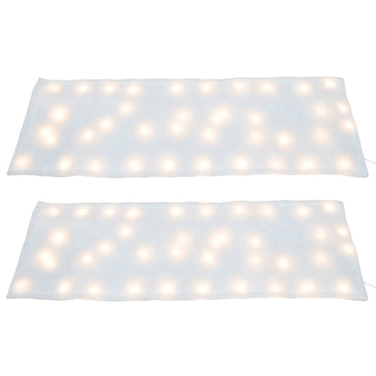 ProductWorks 2 Pack Pre-Lit Snow Cover Blanket Holiday Decoration, 60" x 15"