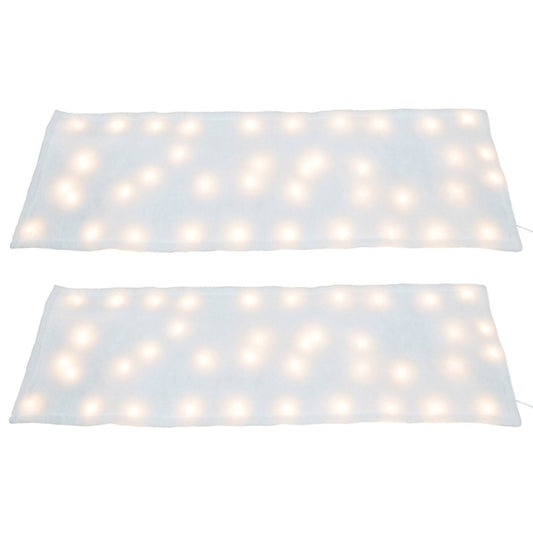 ProductWorks 2 Pack Pre-Lit Snow Cover Blanket Holiday Decoration, 60" x 15"